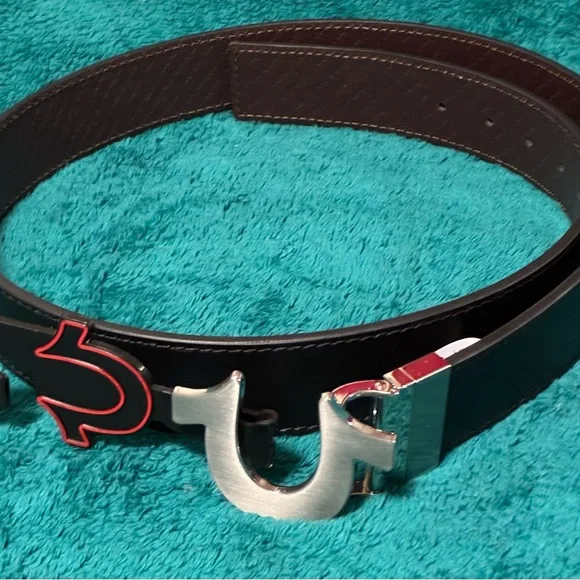 True Religion Black Buckle Belt with Silver Accents True Religion Saffron Black & Silver Belt | Zumiez main image 3